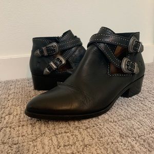 Frye black leather boots